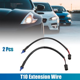 X AUTOHAUX 2pcs DC 12V T10 Extension Wiring Harness Car LED Light Socket Adapter Connector Replacement Universal Black