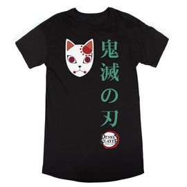 Demon Slayer Fox Mask and Kanji Women's Black T-shirt