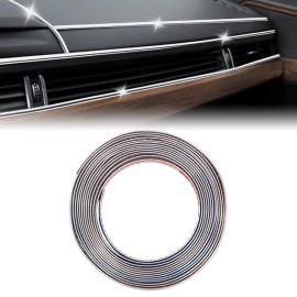Bumper_Carparts 16ft Cover Strip Roll Chrome Moulding Trim Strip Car Door Edge Guard Protector