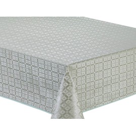 Oilcloth Tablecloth Washable Square Embossed 140 x 180 cm Sage Green