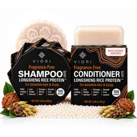 Viori Juego de Barra de Champú y Acondicionador Native Essence Hecho Con Agua de Arroz - Champú y Acondicionador Sin Sulfatos Hechos A Mano