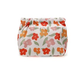 bolukets Small Makeup Bag Travel Toiletry Bag For Women Girls 13x5x13CM, Portable Cute Printed Storage Bag Aesthetic Organizer Pouch for Lipstick Cosmetic Keychain Small Items(Floral Bloom)