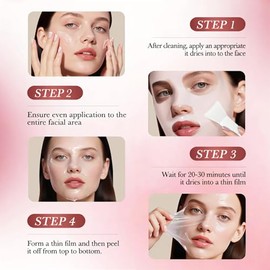 Mascarilla Facial Hidratante de Nicotinamida y Colágeno, Mascarilla en Gel Despegable para un Cutis Radiante, Mascarilla de Lámina Transparente Hidrat
