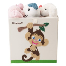 Flöckchen Children's storage box, toy box for children's room, toy box (33 x 33 x 33 cm) fits in the Kallax shelf, children’s animals motif