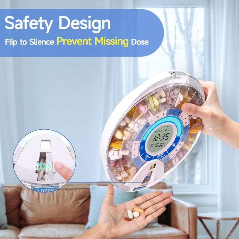 Windtrace Automatic Pill Dispenser for Elderly, Electronic Pill Organizer with