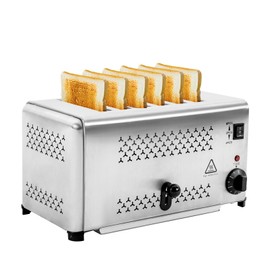 YUNLAIGOTOP 6-Slice Commercial Toaster Bread Baking Machine 1680W Electric Stainless Steel Toaster w/Adjustable Time 3 Modes Stainless Steel Countertop Toaster for Homes Restaurants Hotels