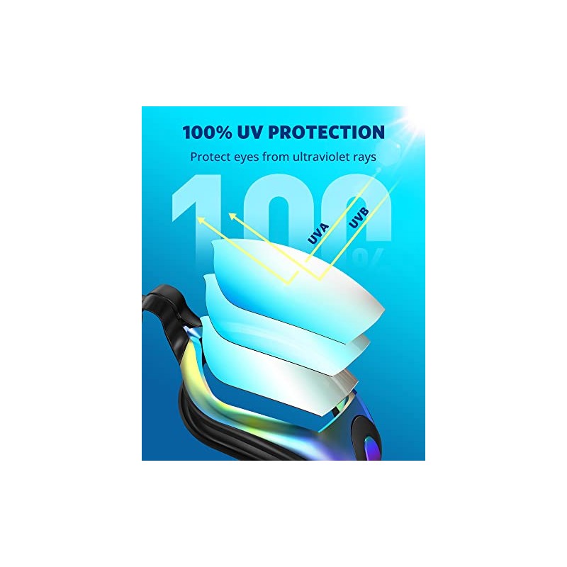 Aegend Gafas de Natación para Adultos, Multicolor, Protección UV y