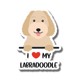 Cute I Love My Labradoodle Dog Magnet - Labradoodle Fridge Magnet Gift - Funny Labradoodle Puppy Magnet - Dog Lover Magnet Decor - Car Magnet - AAMT0332