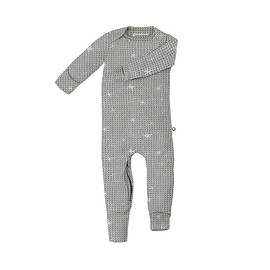 GUNAMUNA Unisex Newborn Baby Convertible Waffle Knit Pajama Sleep Onesie with Diaper Zipper, Footless Romper Sleeper, Imagine, 12-18 Months