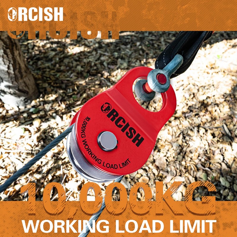 ORCISH 10 Ton Snatch Block, 22,000 LBS Capacity Block and