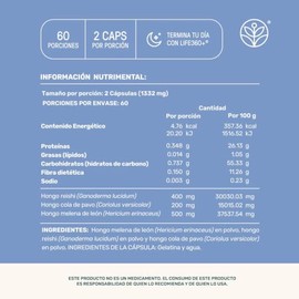 LIFE 360+ Zen Blend con Melena de León | 120 cápsulas | 1332mg por porción