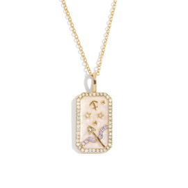 Symretie Gold Zodiac Sign Necklace, Zodiac Sign Pendant Necklace, Stainless Steel Chain with Zodiac Sign, Pendant Necklaces for Women and Girls, Stainless Steel