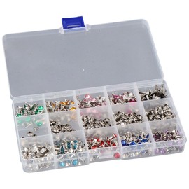 YYlingx 300 Sets 8MM Crystal Rivets 10 Colors Rhinestone Rivets Studs Rapid Rivets Accessories for DIY Leathercraft Making