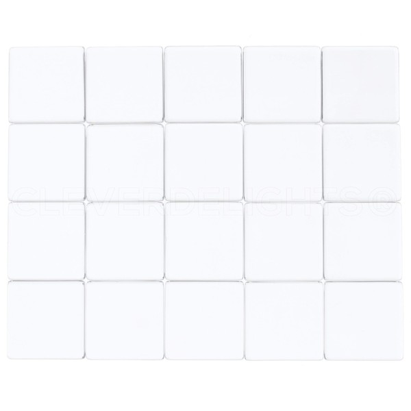 CleverDelights 1" Square Glass Tiles - 50 Pack