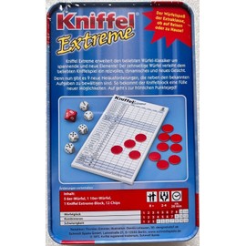 Schmidt Spiele 51296 Kniffel Extreme Travel Game in Metal Tin