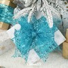 LIZLOVESS Teal Glitter Mesh Wired Ribbon 4" X 10 Yards