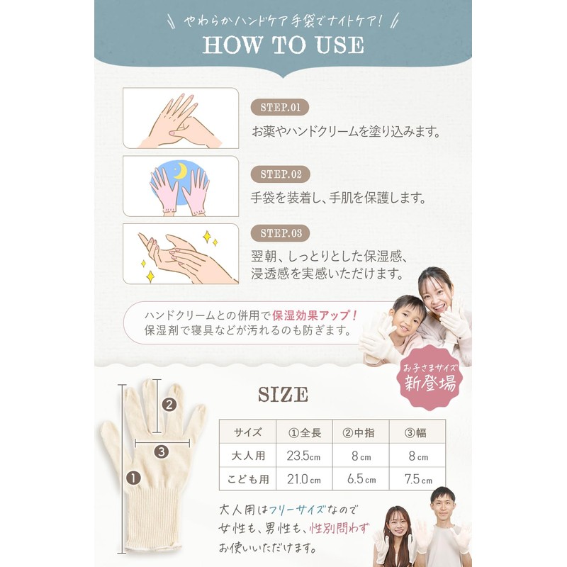 CHELABO [Dermatologist Supervised x Soft Gloves] Cotton Gloves, Made in