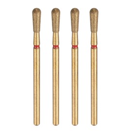 sourcing map 4pcs 200-230 Grits Diamond Grinding Bit 3.1mm Match Head 2.35mm Shank 8.5mm Length Titanium Plated Stone Sanding Drill Bits Rotary Tool for Nails Grinding Polishing