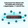 Fuers 16 Port PoE Switch Ethernet Unmanaged 16 PoE+ Port