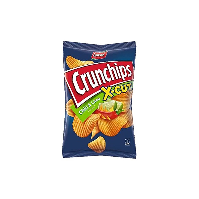 Lorenz Xcut Crunchips Chilli & Lime 150g Pack of 8