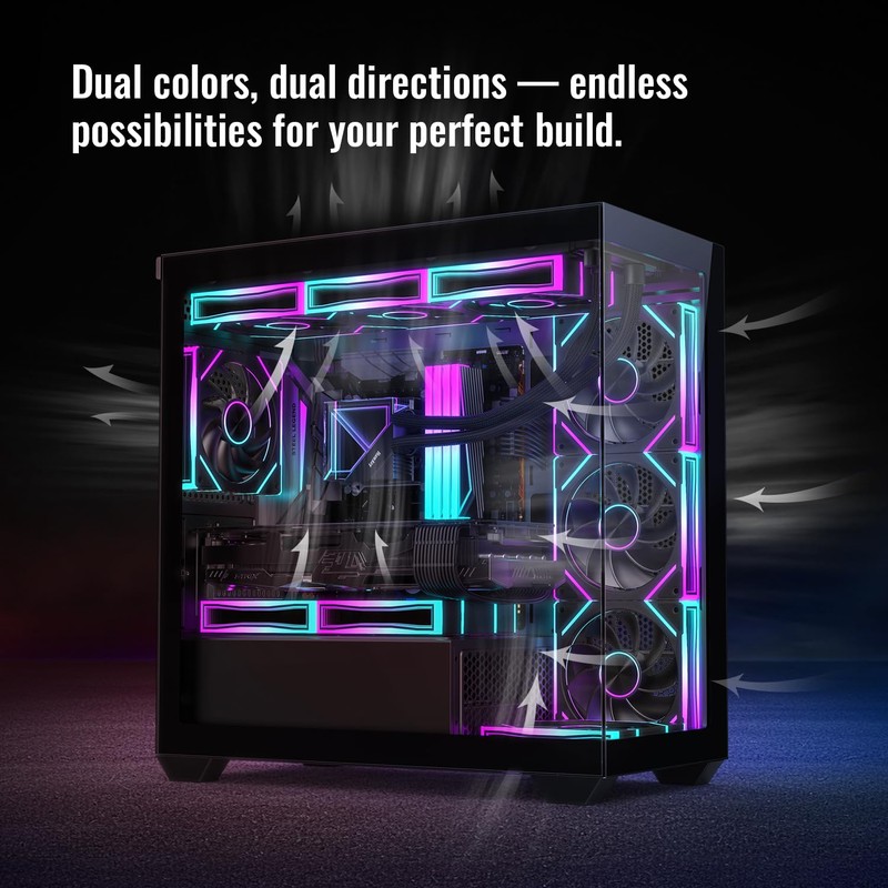 RUIX V8 Prism 120mm ARGB PWM Computer Case Fan 3-Pack,