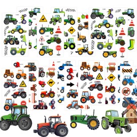 Pack of 20 Tractor Stickers, Skin-Friendly for Children, Farm Birthday Decoration, Temporary Tattoos for Children, Party Decoration, Ideal as a Party Gift and School Reward
