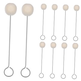 Housoutil 10pcs Wool Daubers Leather Dye Tool with Metal Handle Smooth Application for Leather Crafts Easy to Use Wool Brush for Stains and Dyes