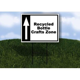 Recycled Bottle Crafts Zone Black White Up Arrow 1 Double Sided 18x24 in Yard Road Sign w/stand
