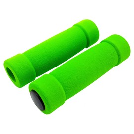 Land-Haus-Shop® Bicycle Grips Scooter Handlebar Grips, Foam Rubber Cover Foam or Leather-Look Faux Leather Retro Look, green