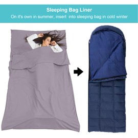 BREENHILL Sleeping Bag Liner, Camping Sheets & Travel Sheet, Hostels & Traveling Adult Sleep Sack for Backpacking, Hotels Lightweight Single & Double Camping Sleeping Bag Liners Grey