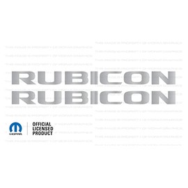 Decal Mods Rubicon Hood Graphic Decal/Sticker fits Jeep Wrangler JK (2007-2018) Metallic Silver CMS (Set of 2) | SJ1Y3