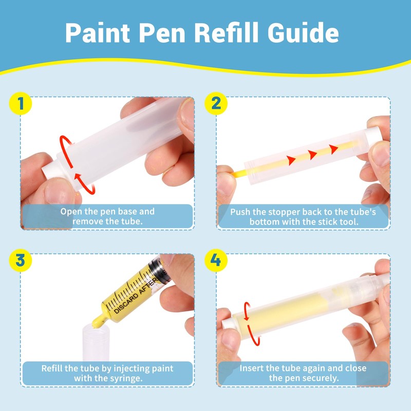 YoeuoYa Touch Up Paint Pen Set 3PCS Refillable Paint Touch