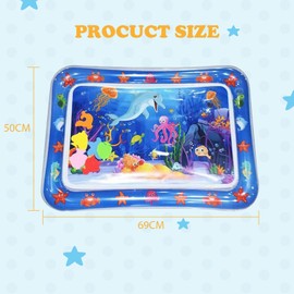 Meunmro Tummy Time Water Mat for Babies, Inflatable Baby Water Play mat, Infants and Toddlers Baby Gifts Early Activity Center