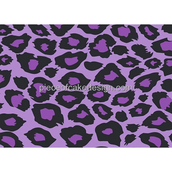 8" Round ~ Black & Purple Leopard Print Close Up Birthday ~ Edible Cake/Cupcake Topper!!!