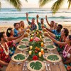 12Pcs Placemats and Palm Placemat, Green Straw Leaf Table Mat,