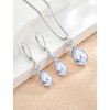 Blaniy Teardrop Necklace 925 Sterling Silver April Birthstone Jewelry