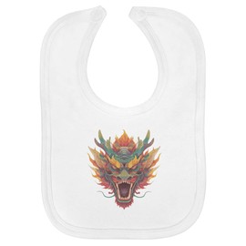 Azeeda 'Chinese Dragon Head' Soft Cotton Baby Bib (BI00064665)