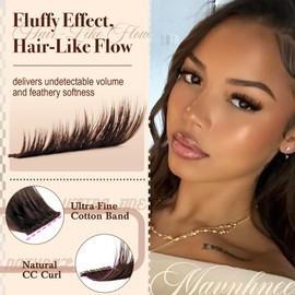 Brown Eyelash Clusters Wispy Volume Cluster Lashes Faux Mink Lash Clusters Fluffy Cluster Eyelash Extensions Thick Lash Extensions Dark Brown Individual Lashes Clusters (108PCS, CC Curve, 10-16MM)