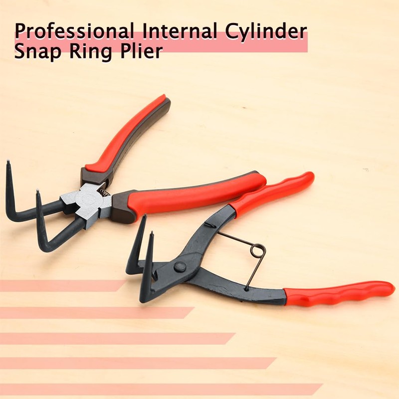 LEONTOOL Curved Long Snap Ring Pliers for Holes, C-Ring Pliers,