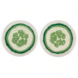 MIJOMA Wellness Eye Pads Set, Hot / Cold Spa Eye Compresses in Stylish Cucumber Design, Ideal for Relaxation and Revitalisation, Diameter 6.5 cm, 2 Pieces per Set