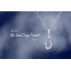 Velvy rm253 Silver 925 Fish Hook Men's Women's Pendant Necklace,