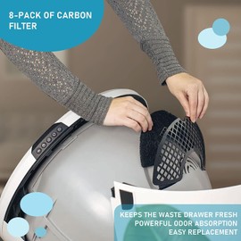 50 Pack Waste Drawer Liners Bags Compatible with Litter Robot 4, 9-11 Gallons Litter Box Liners Plus 6 Pack Activated Carbon Filter