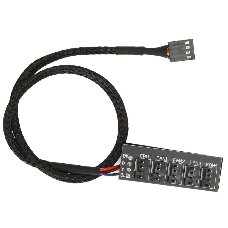 2Pcs PWM Fan Hub 5 Way 4Pin 13.8in Cable Length