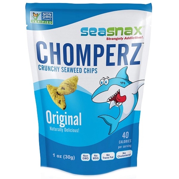 SeaSnax, Chomperz, Crunchy Seaweed Chips, Original, 1 oz (30 g) SeaSnax, Chomperz, Crunchy Seaweed Chips, Original, 1 oz (30 g) - 2pcs