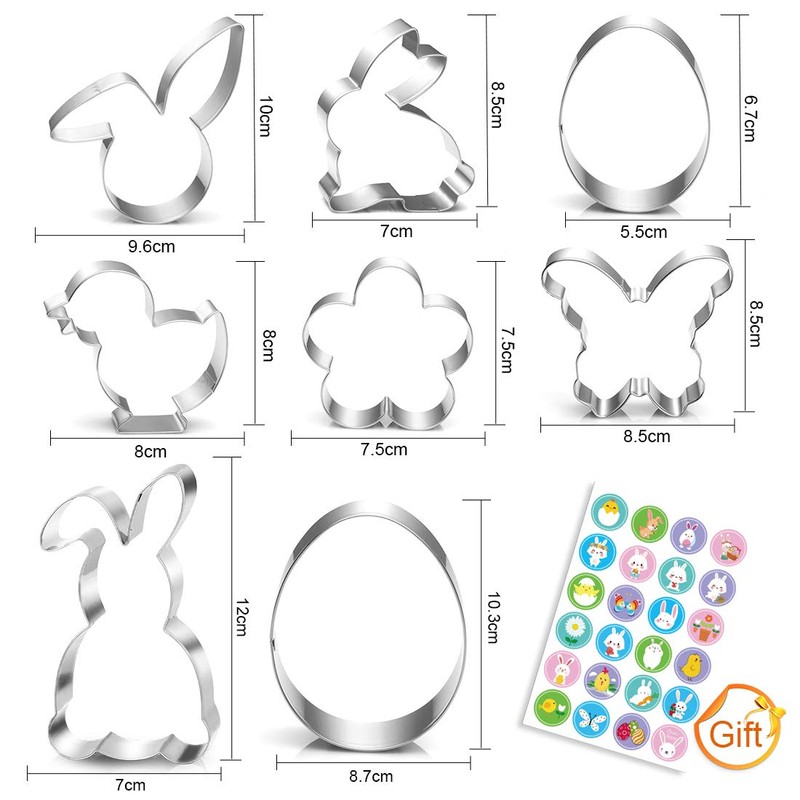 Easter Cookie Cutters, Set of 8, Easter Set, Easter Stainless