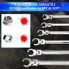 ZKTOOL 6PCS Double Open Movable Head Flexible Flare Nut Wrench