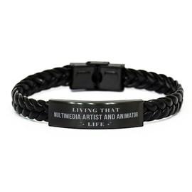 Multimedia Artist and Animator Braided Bracelet Multimedia Artist and Animator Student Graduation, Living That Multimedia Artist and Animator Life Funny, Sarcasm Gifts for Coworkers, Friend Multimedia