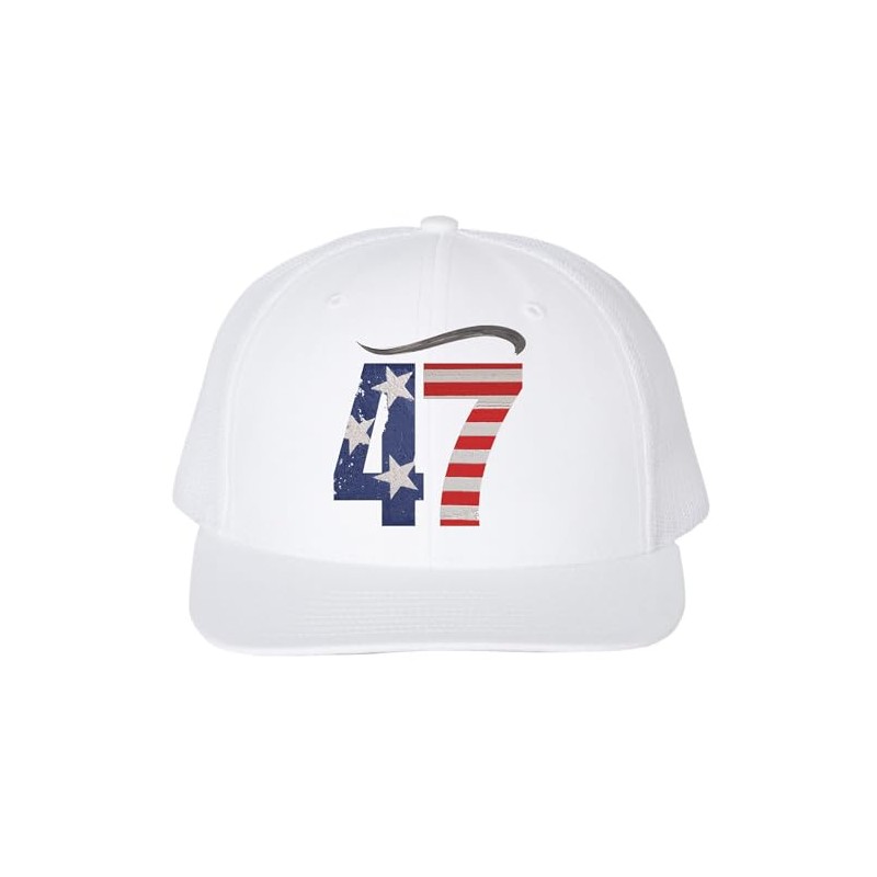 47 USA Flag Hair Top Embroidered Trucker Hat | Support