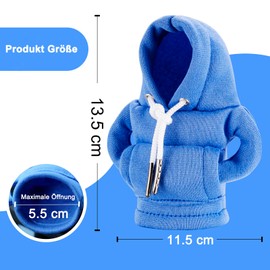 CORATED Gear Knob Hoodie, Car Gear Knob Cover, Small Hoodie for Gear Shift, Funny Hoodies Car Gear Lever Interior Decoration, Red & Blue