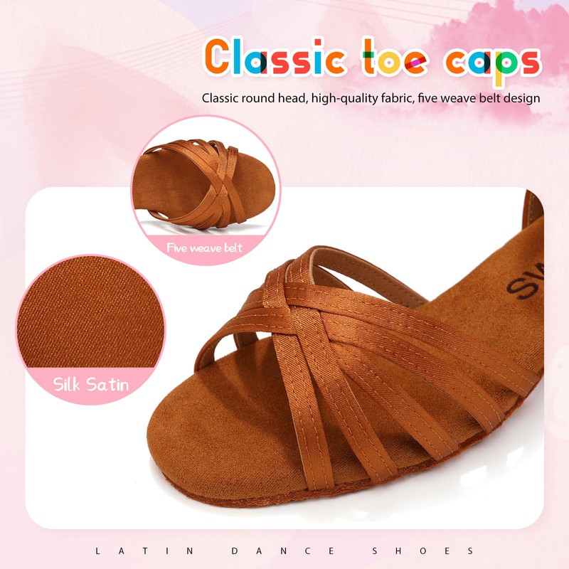SWDZM Scarpe da Ballo Latino Americano Bambina Standard Salsa Ballroom